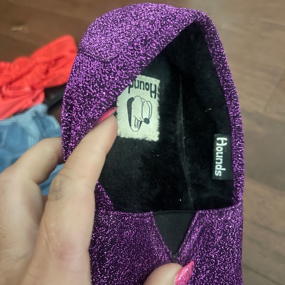 HOUNDS BY DAWGS FLEECE LINED KAYMANNS GLITTER Slip On SHOE PURPLE Size 7/8 - Picture 6 of 6